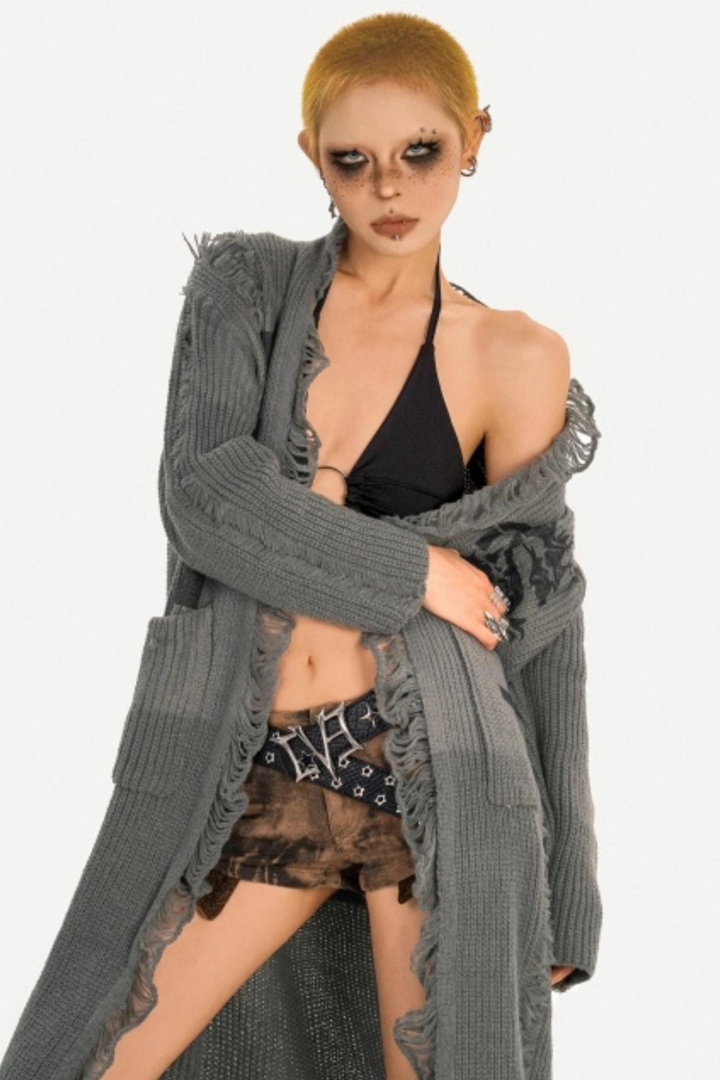 Retro Design Long Cardigan