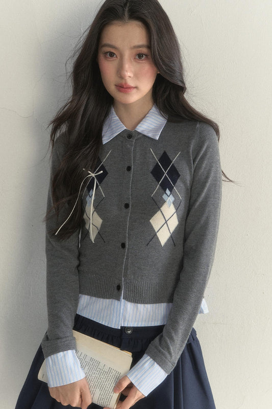 Vintage Rhombus Knit Sweater Top