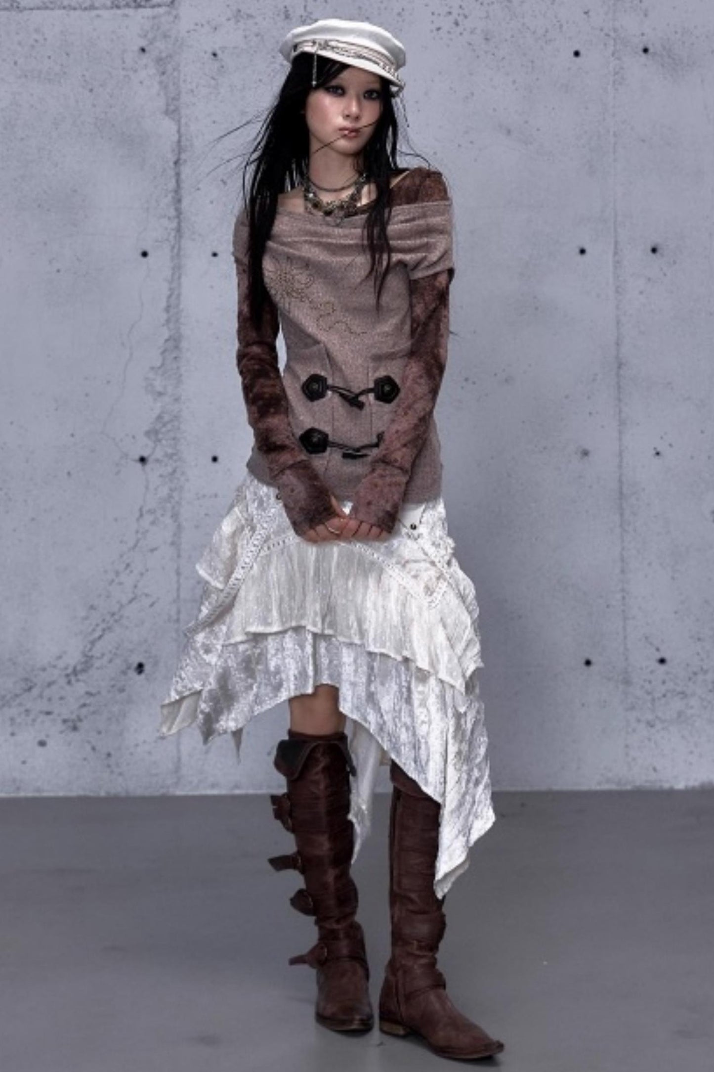 Retro Velvet Lace Skirt