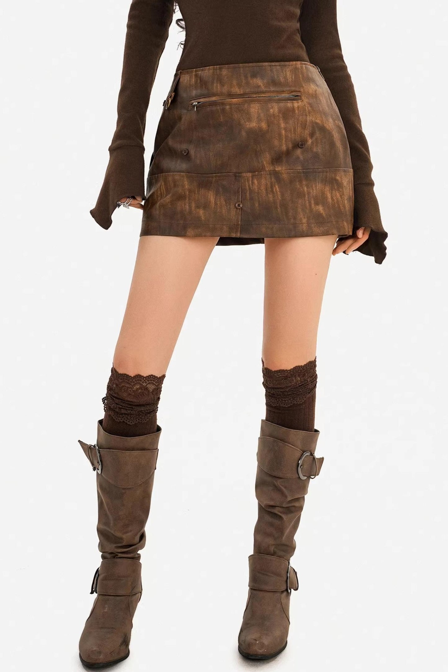 Leopard Print Patchwork Vest Jacket Set-Up