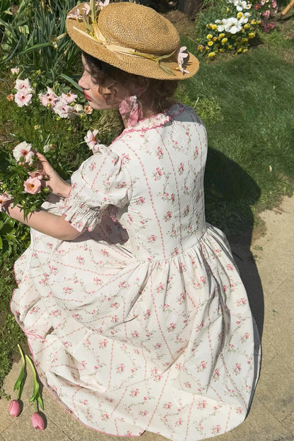 Fishbone Square Neck Dress