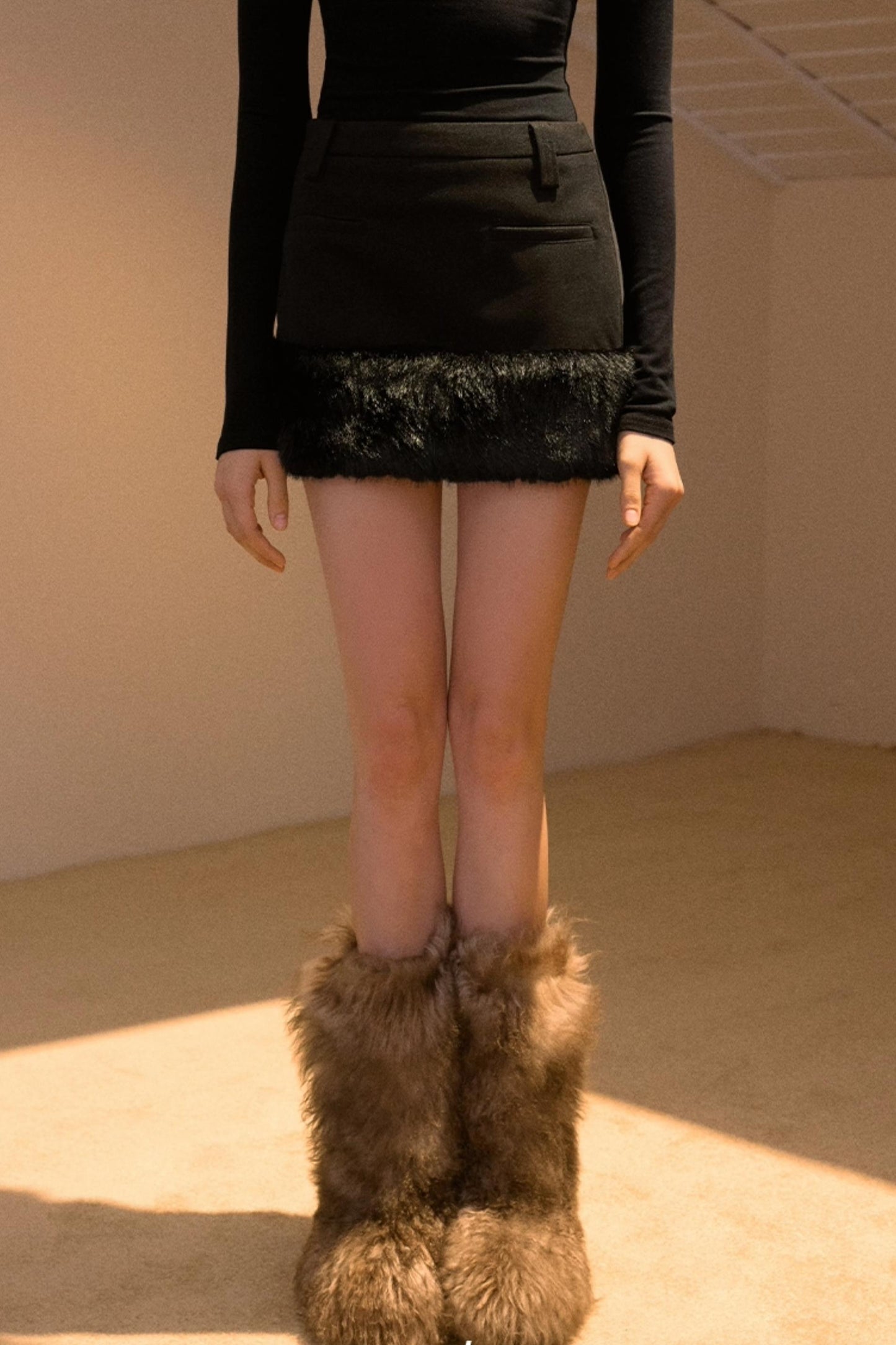 Vintage Furry Patchwork Skirt