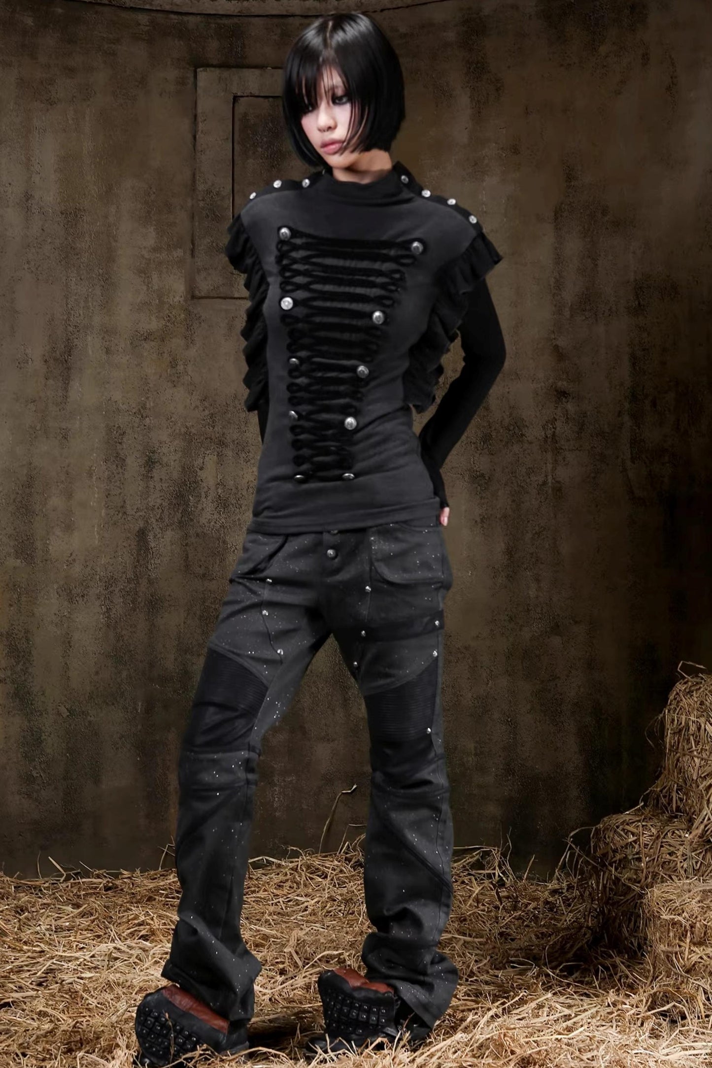 Gestricktes Slim-Top im Palace-Stil