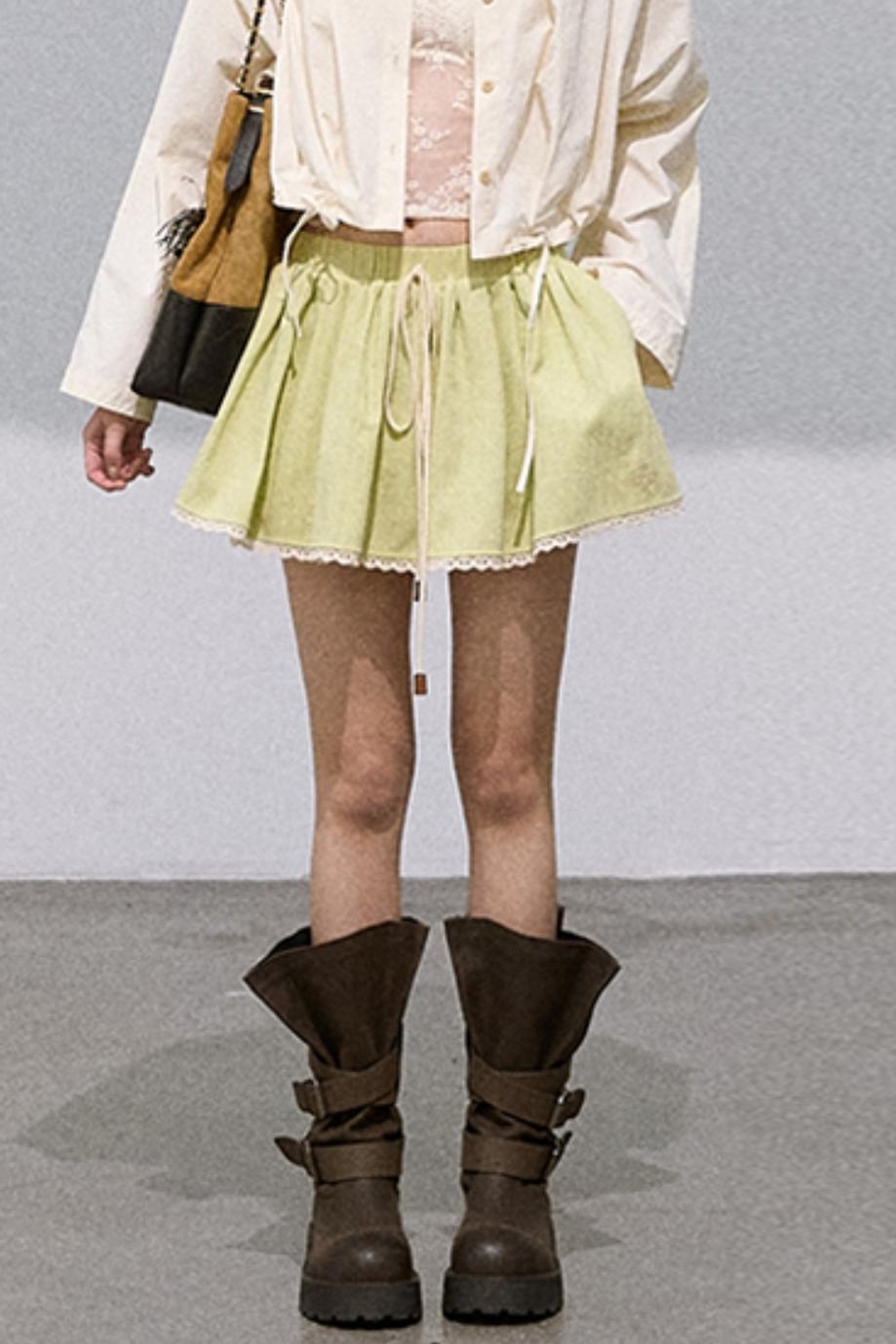 Cotton Texture A-Line Skirt