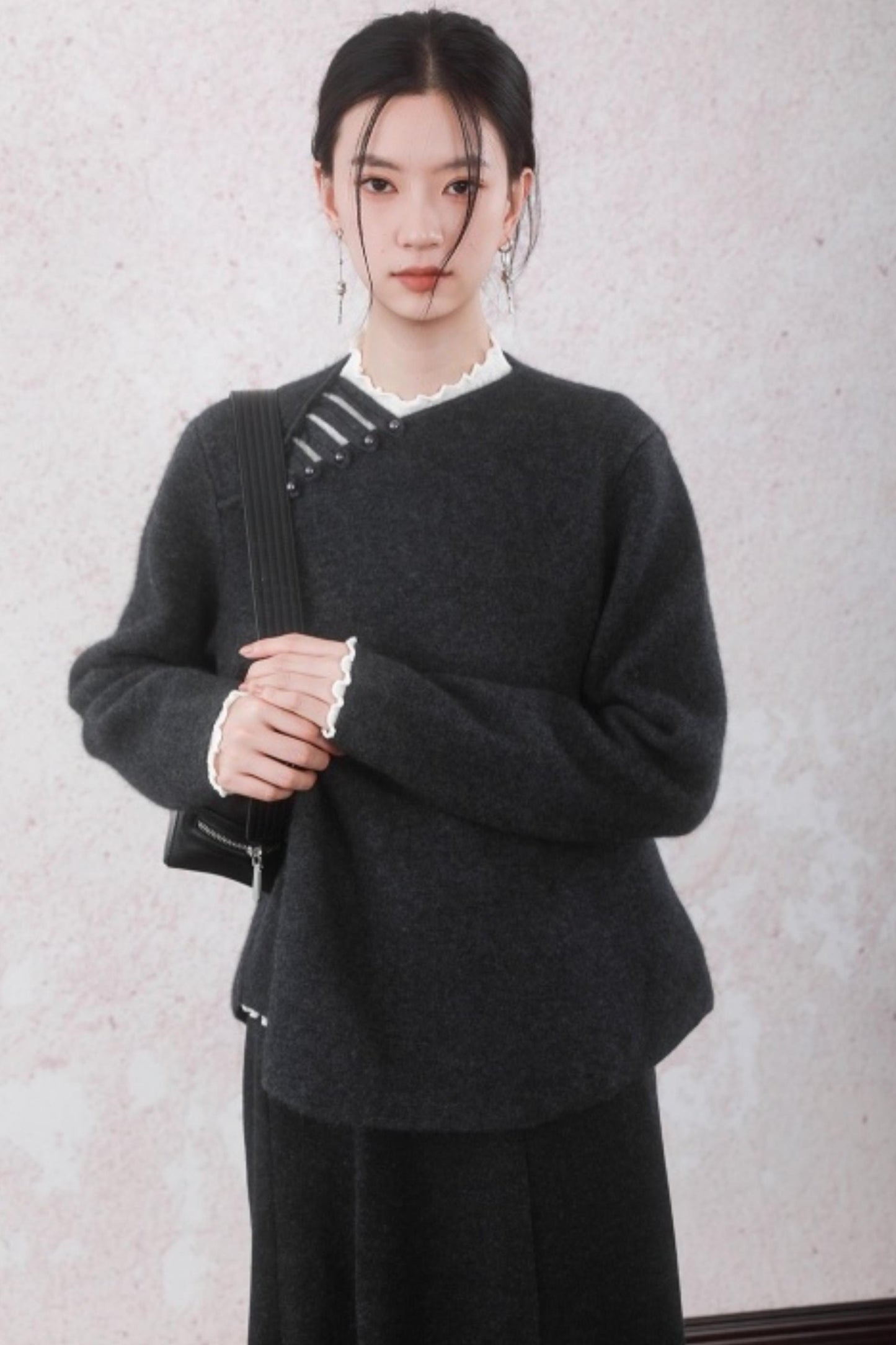 Stone Gray Rabbit Fur Top