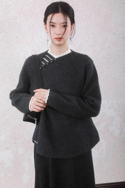 Stone Gray Rabbit Fur Top