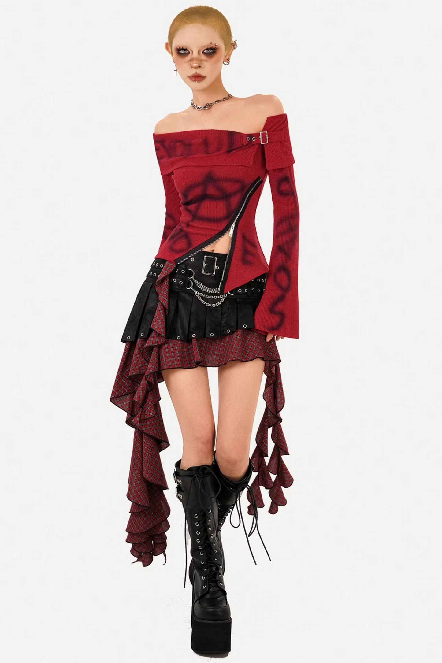 Yabi Off-Shoulder Printed Top