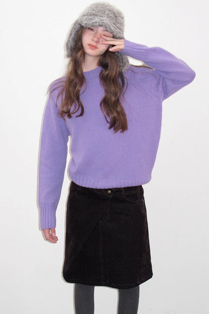 Vintage Dark Purple Velvet Skirt