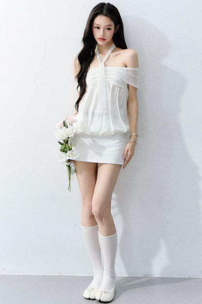 Romantic Floral Halter Top Set-Up