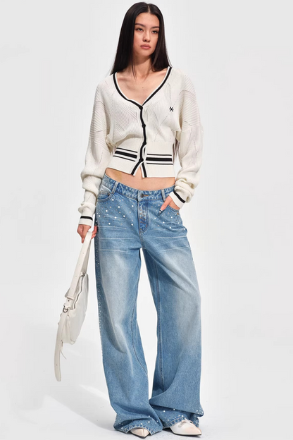 Tencel Wool Striped Cardigan