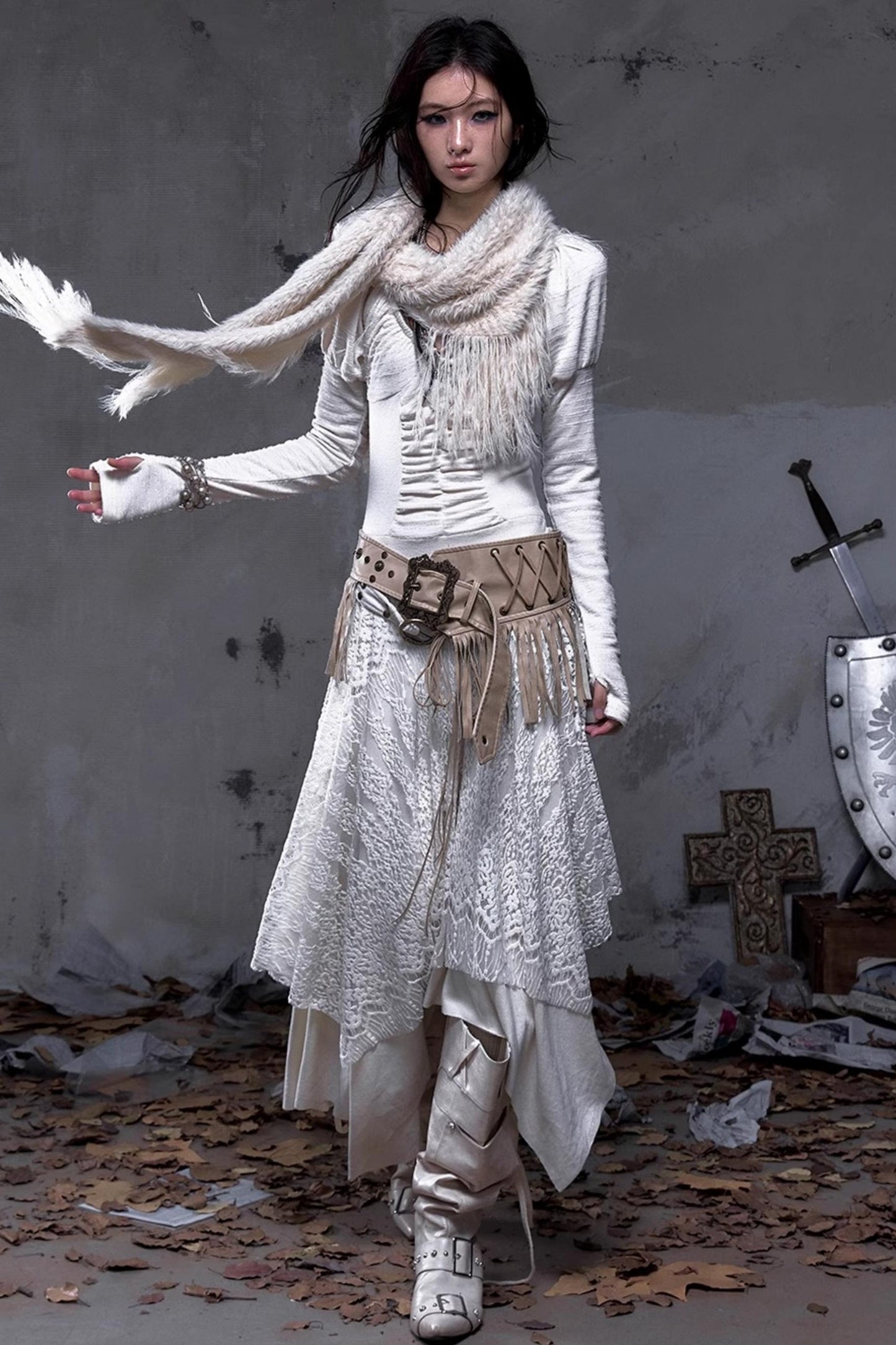 Court Dream Puff Sleeve Lace Maxi Dress