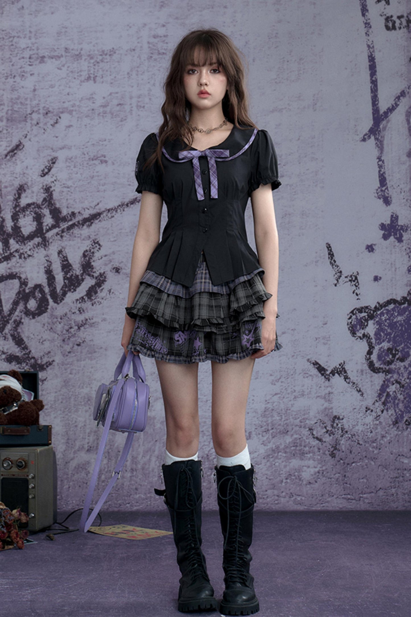 Checkered Power Play Black Top