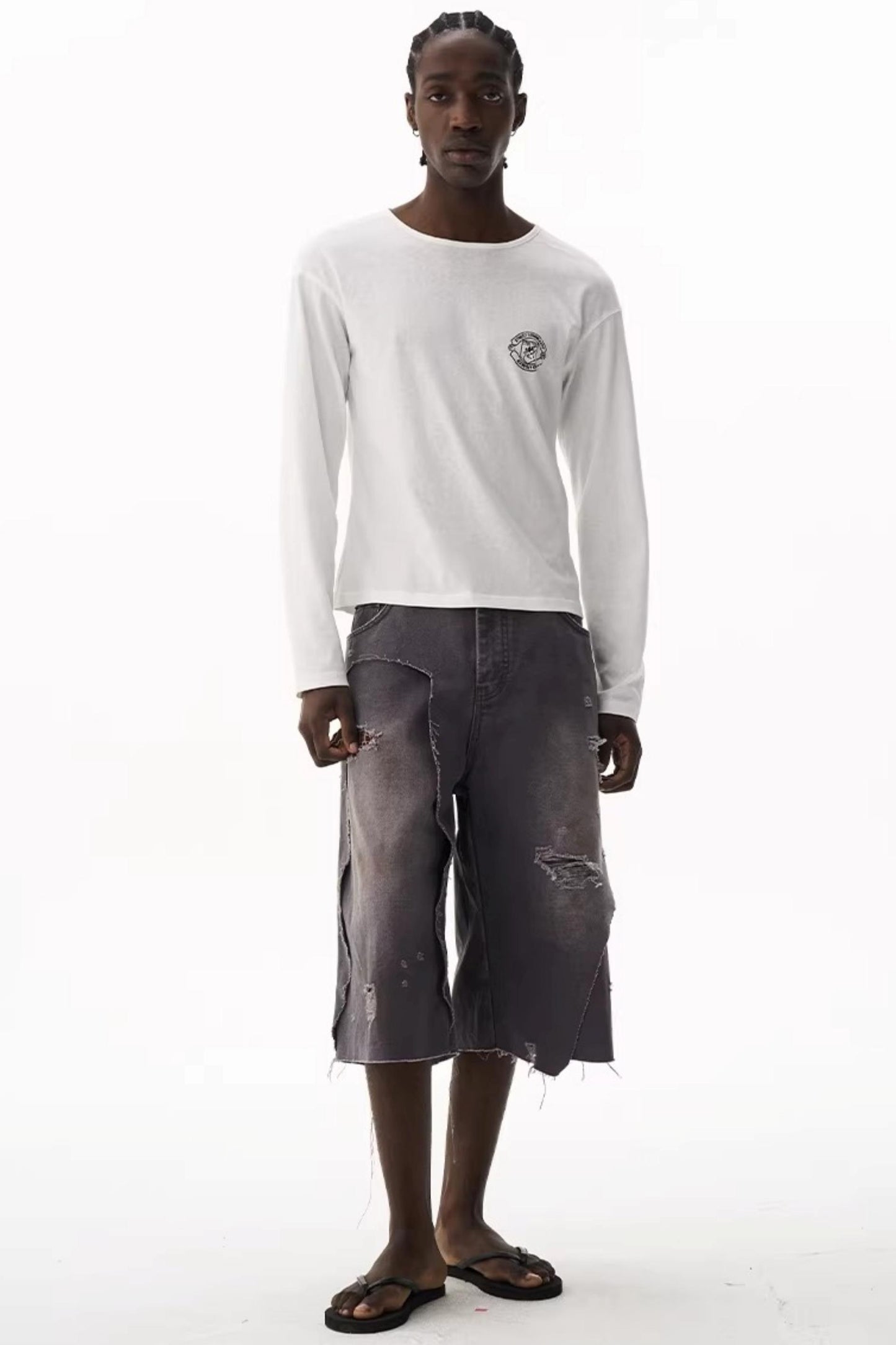 Double-Layer Distressed Shorts