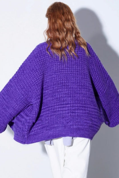 Heavyweight Two-Tone Lantern Cardigan