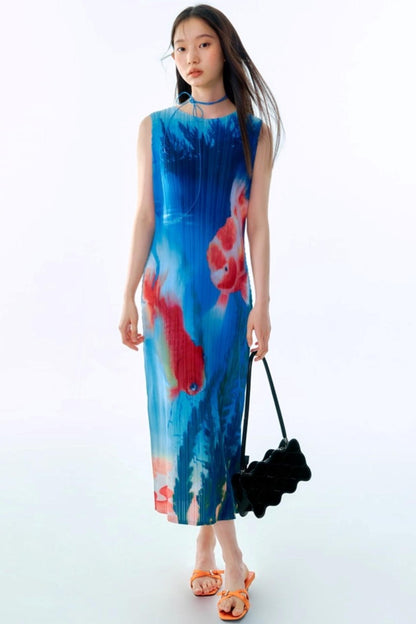 Vintage Goldfish Print Dress