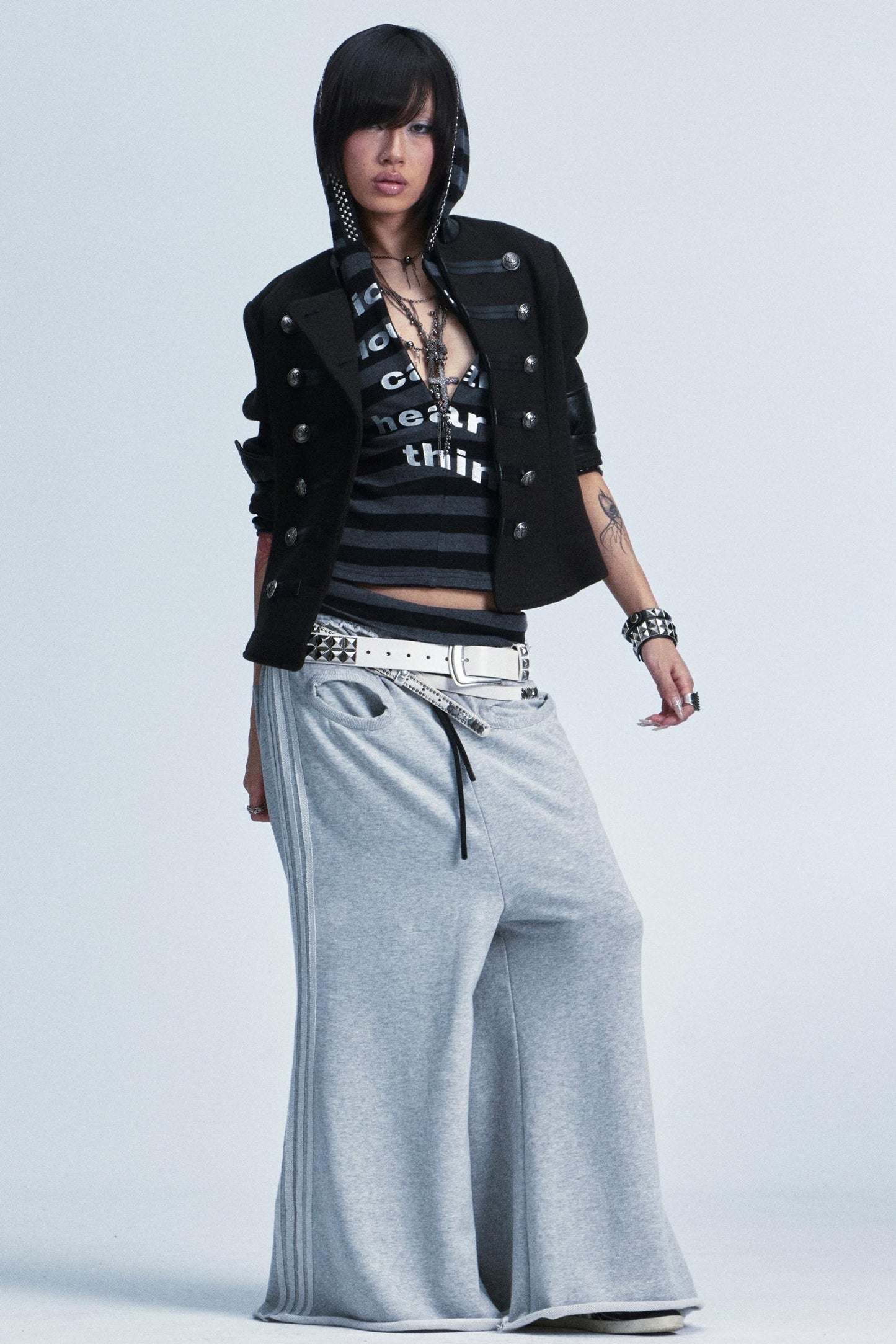 Retro Patchwork Leather Sweater Jacket