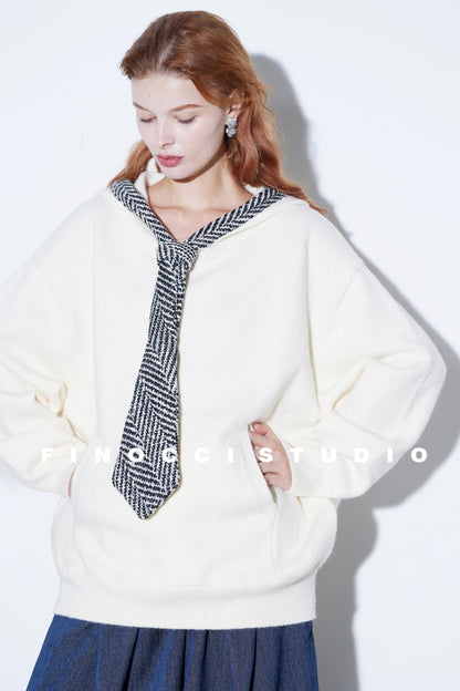 Herringbone Hooded Winter Top