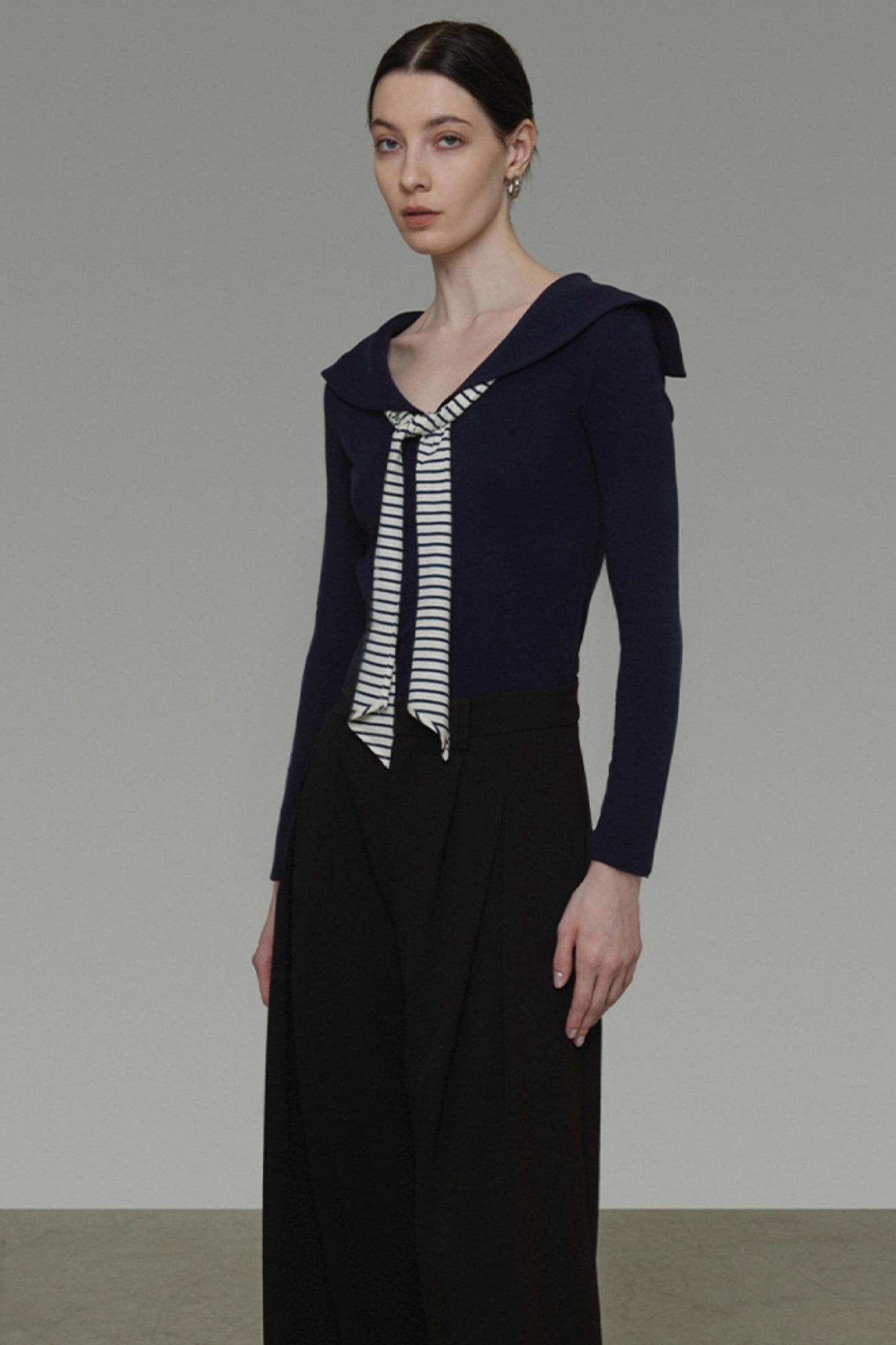 Autumn Navy Knit Top