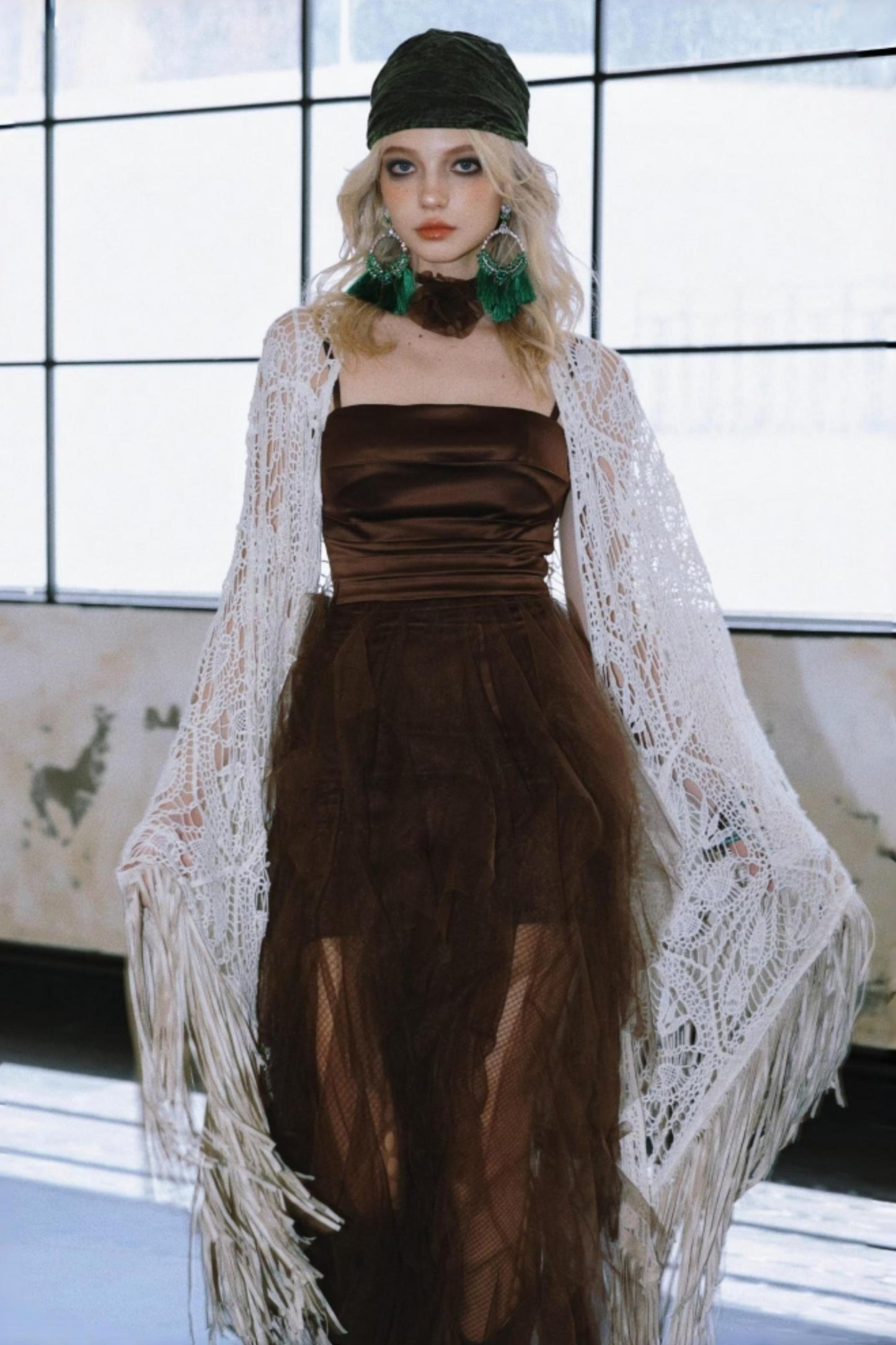 Chocolate Satin Halter Dress