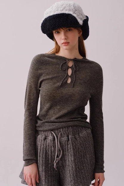 Water-Soluble Wool Knitted Top