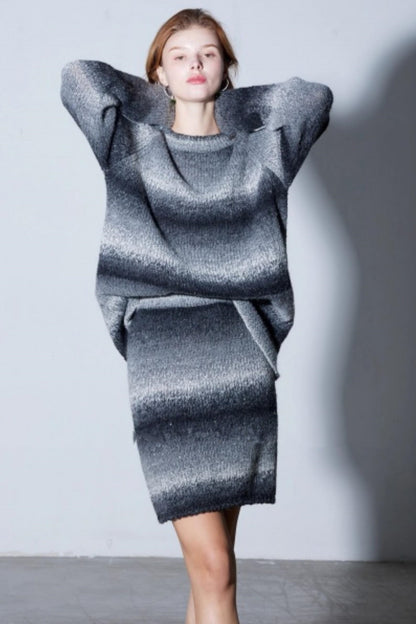 Heavy Wool Gradient A-Line Suit Set-Up