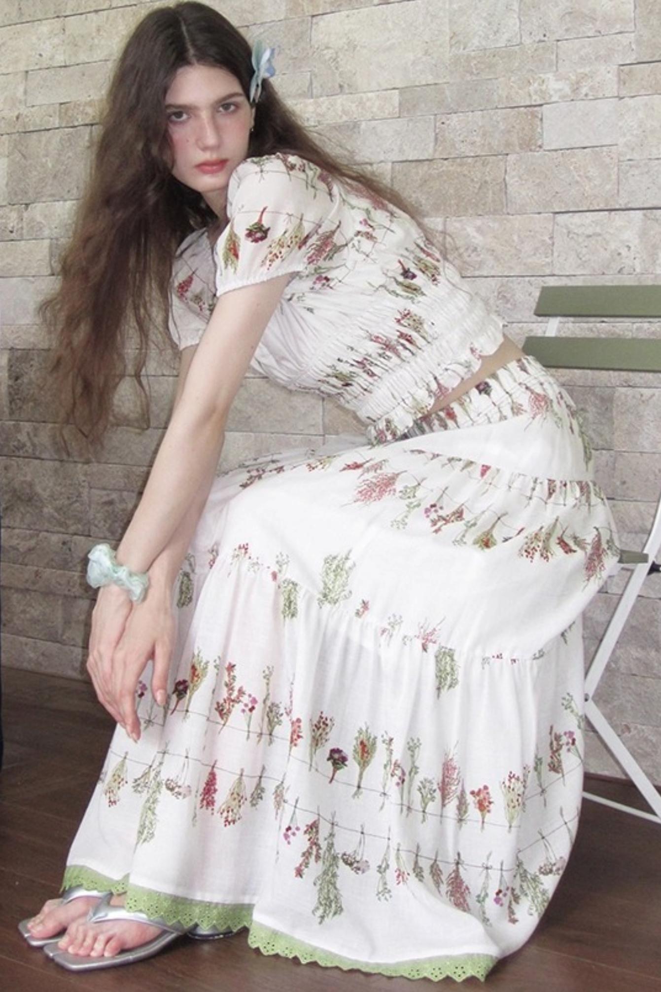 Botanical Linen Skirt Set-Up