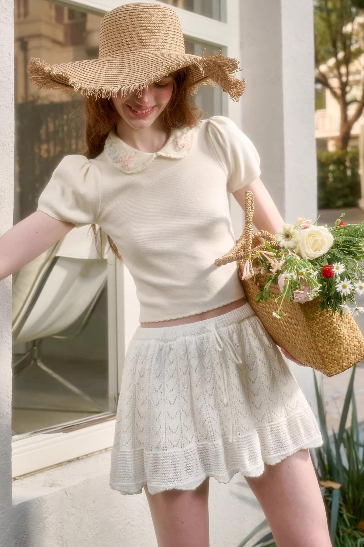Frozen Flowers Wool Top