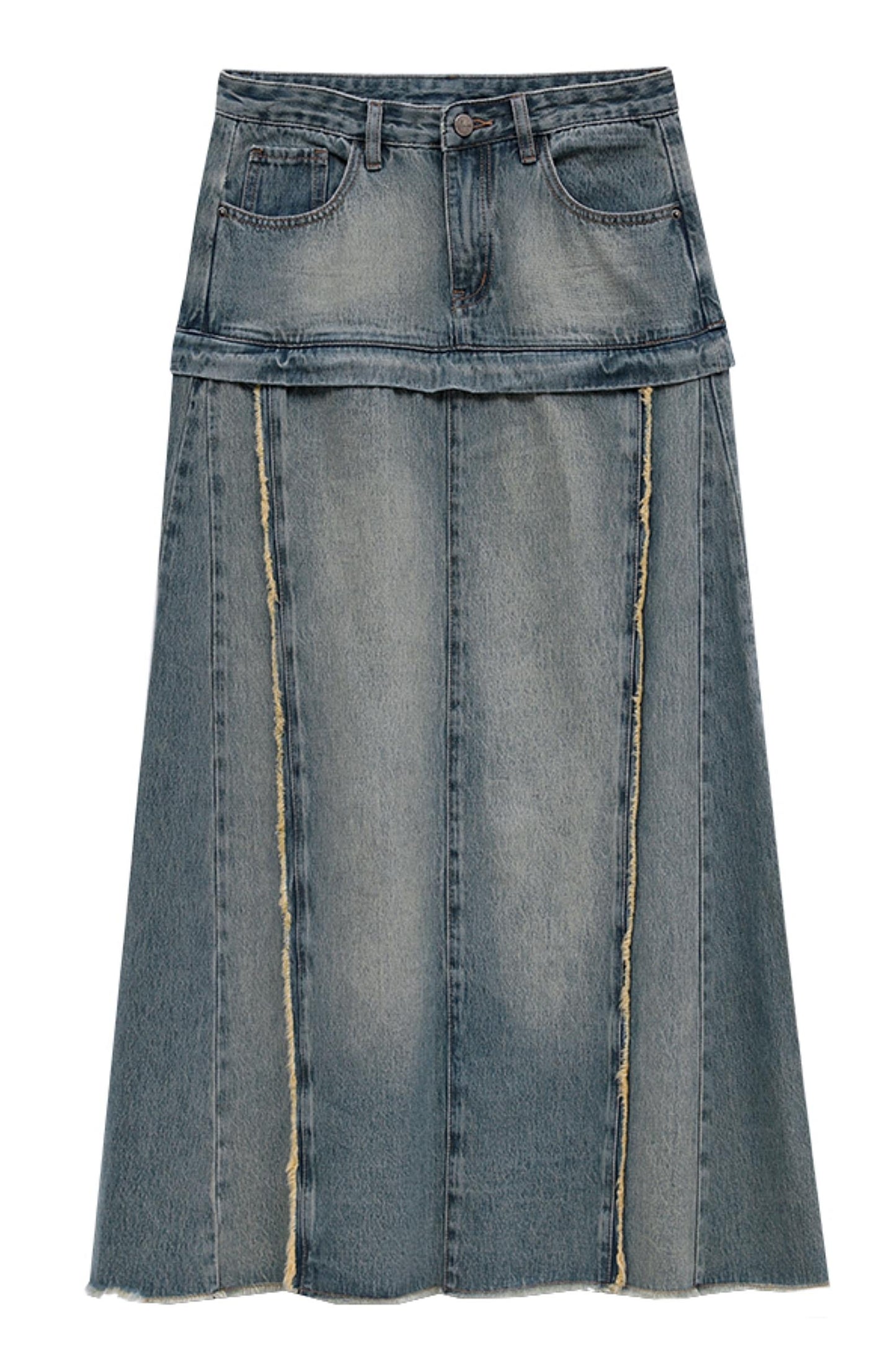 Detachable Retro Wash Denim Skirt