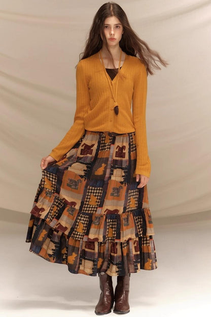 Vintage Pine Cone Sweater Skirt Set-Up