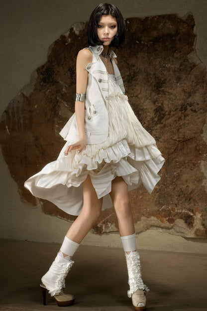 Asymmetrical Retro Tube Skirt