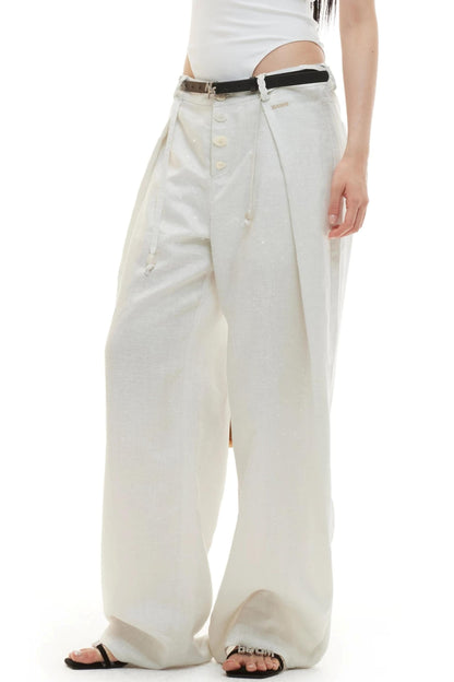 Tencel Linen Wide-Leg Pants