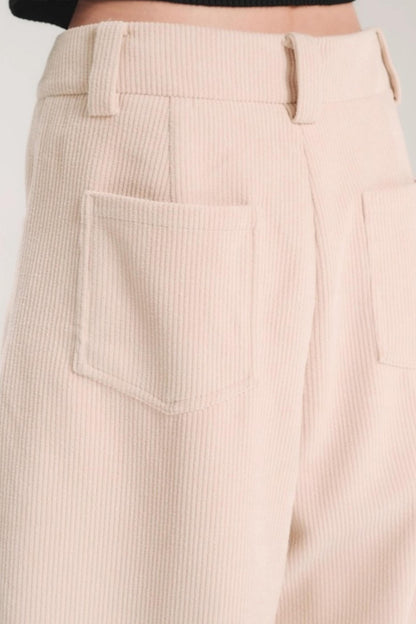 Hand-Painted Plaid Corduroy Pants