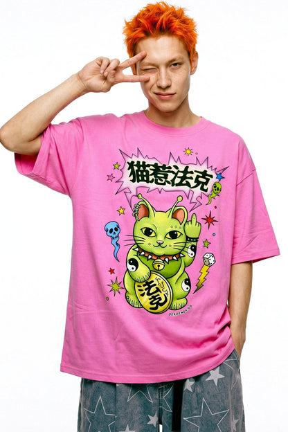 Alien-Glückskatze-T-Shirt