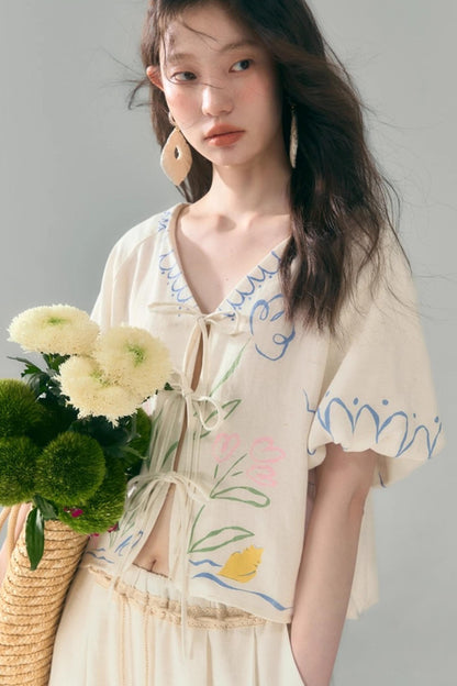 Morning Dew Tulip Tencel Linen Strappy Set-Up