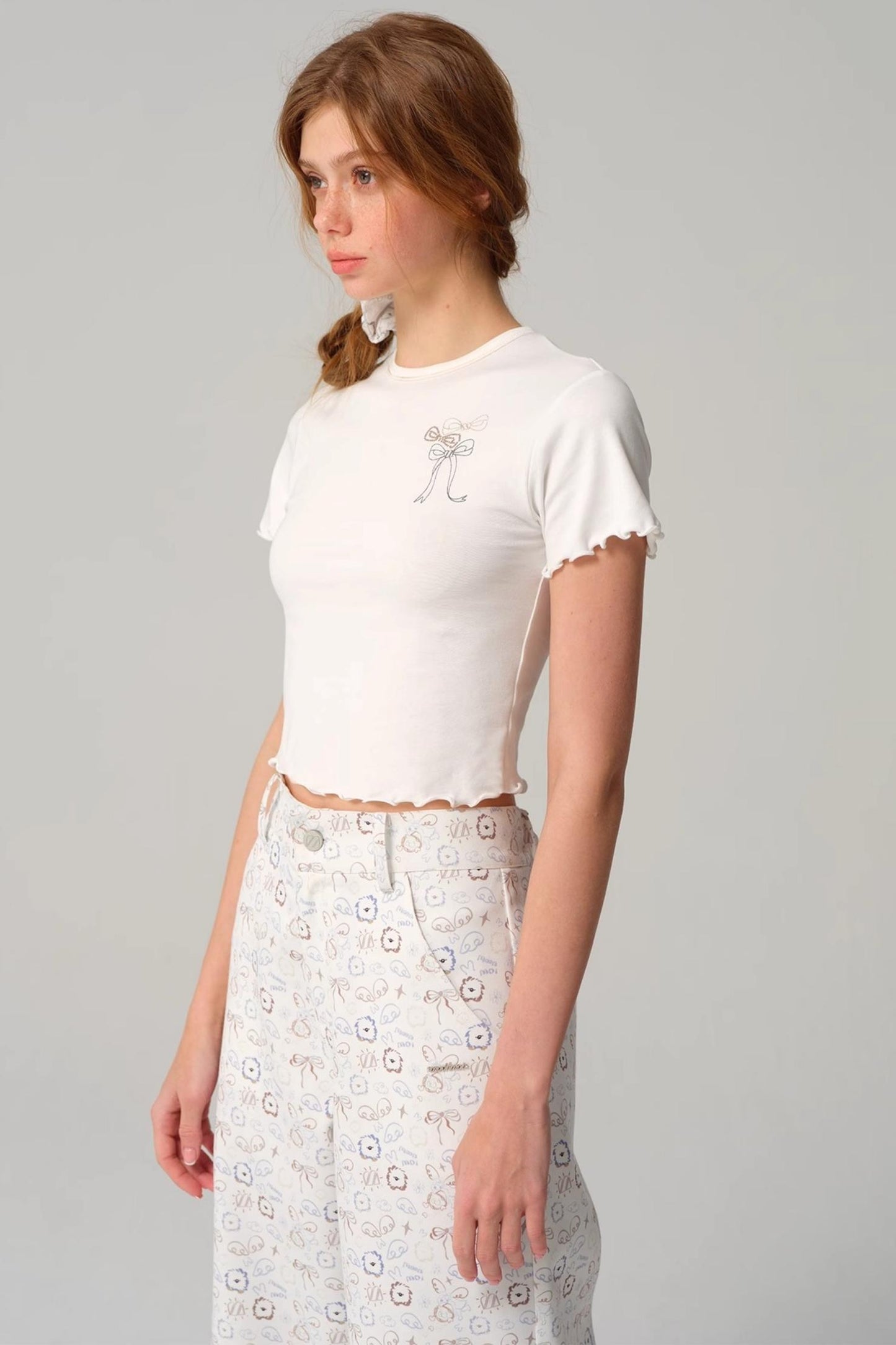 Embroidered Slim Fit Short Sleeve Top