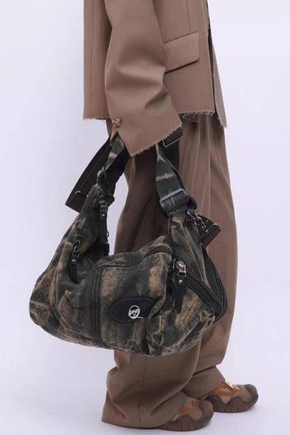 Vintage Denim Patchwork Bag