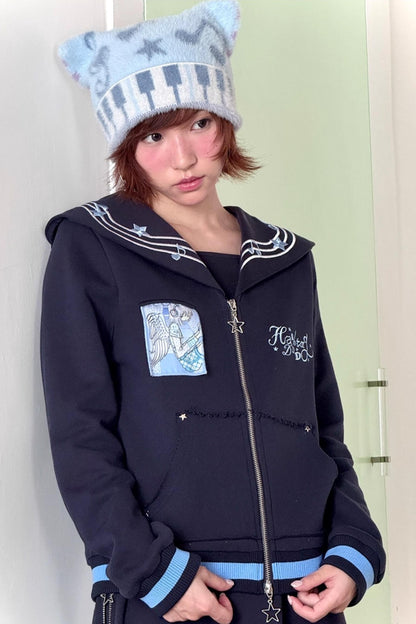 Original Polka Dot Embroidery Sailor Uniform Jacket