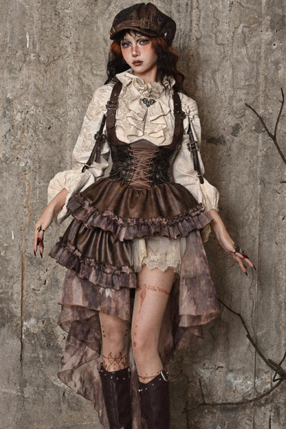 Halloween Steampunk Suspender Skirt