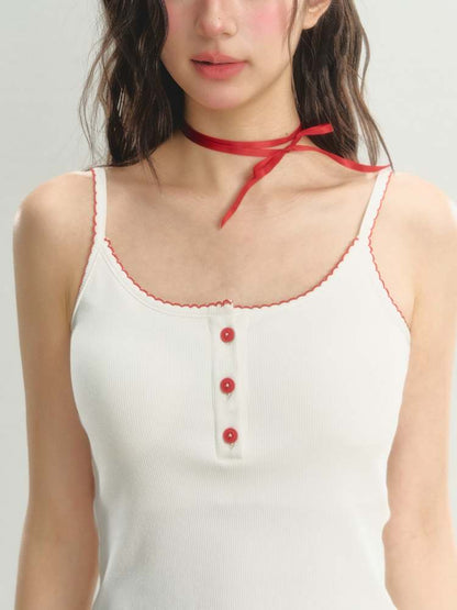 Front Button Chest Padded Camisole