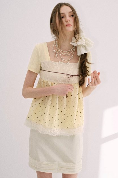 Retro French Babydoll Top