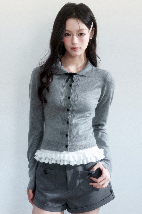 Silent Film Knit Cardigan Set-Up