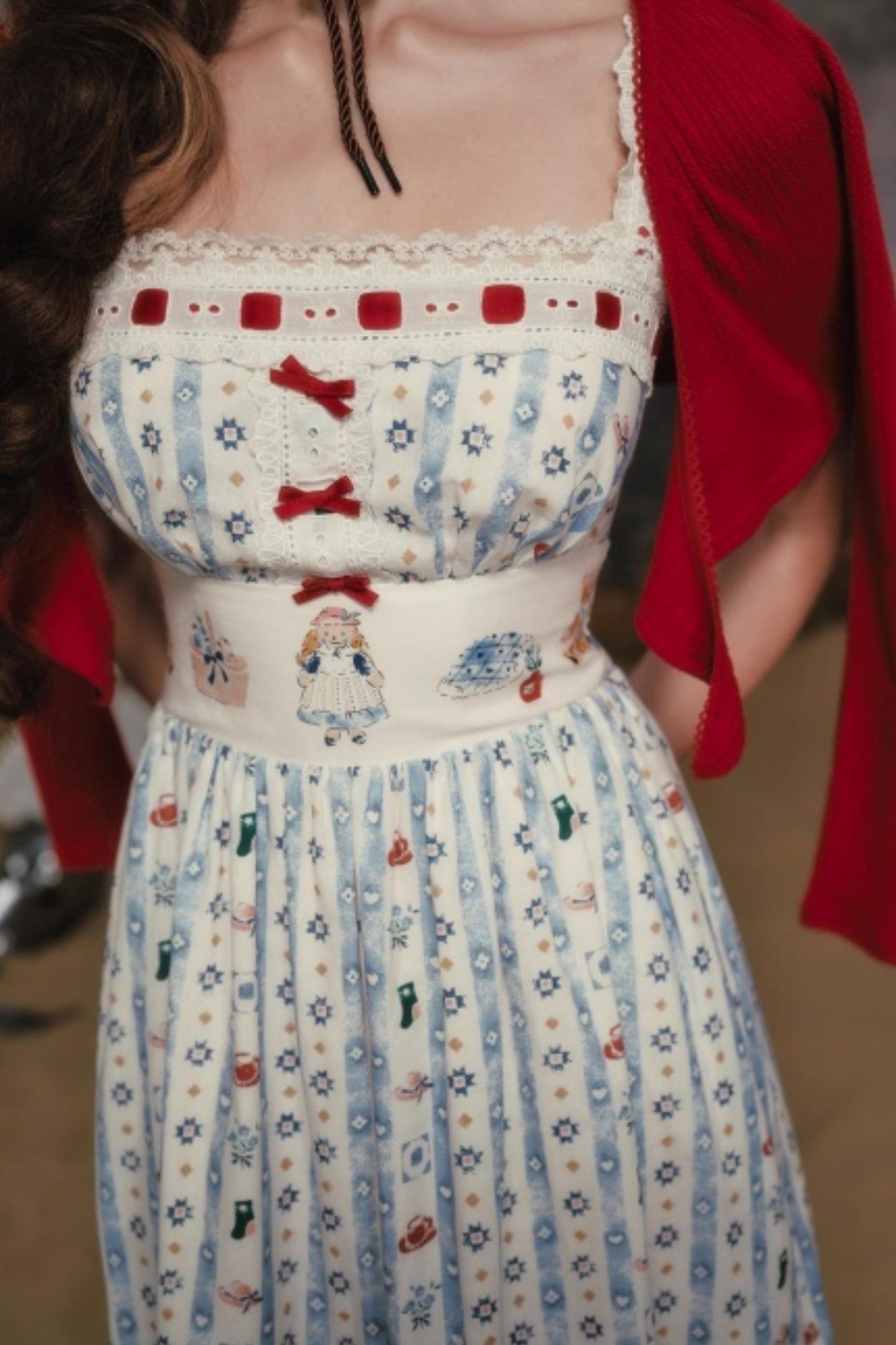 Pastoral Striped Dress Set-Up