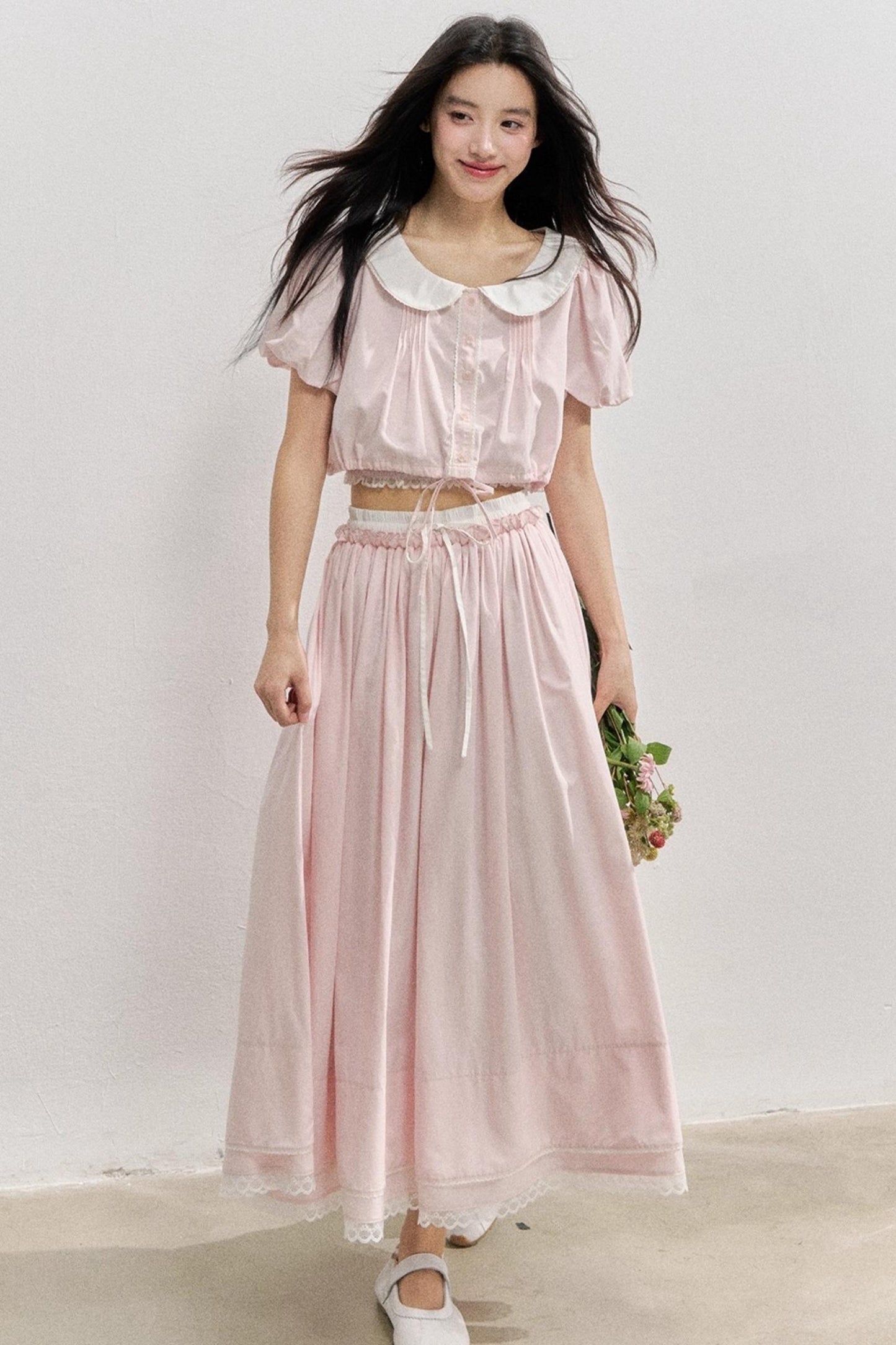 Elegant Tops And Skirt Set-Up