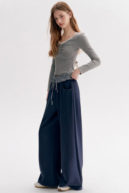 Romantic French V-Neck Knit T-Shirt