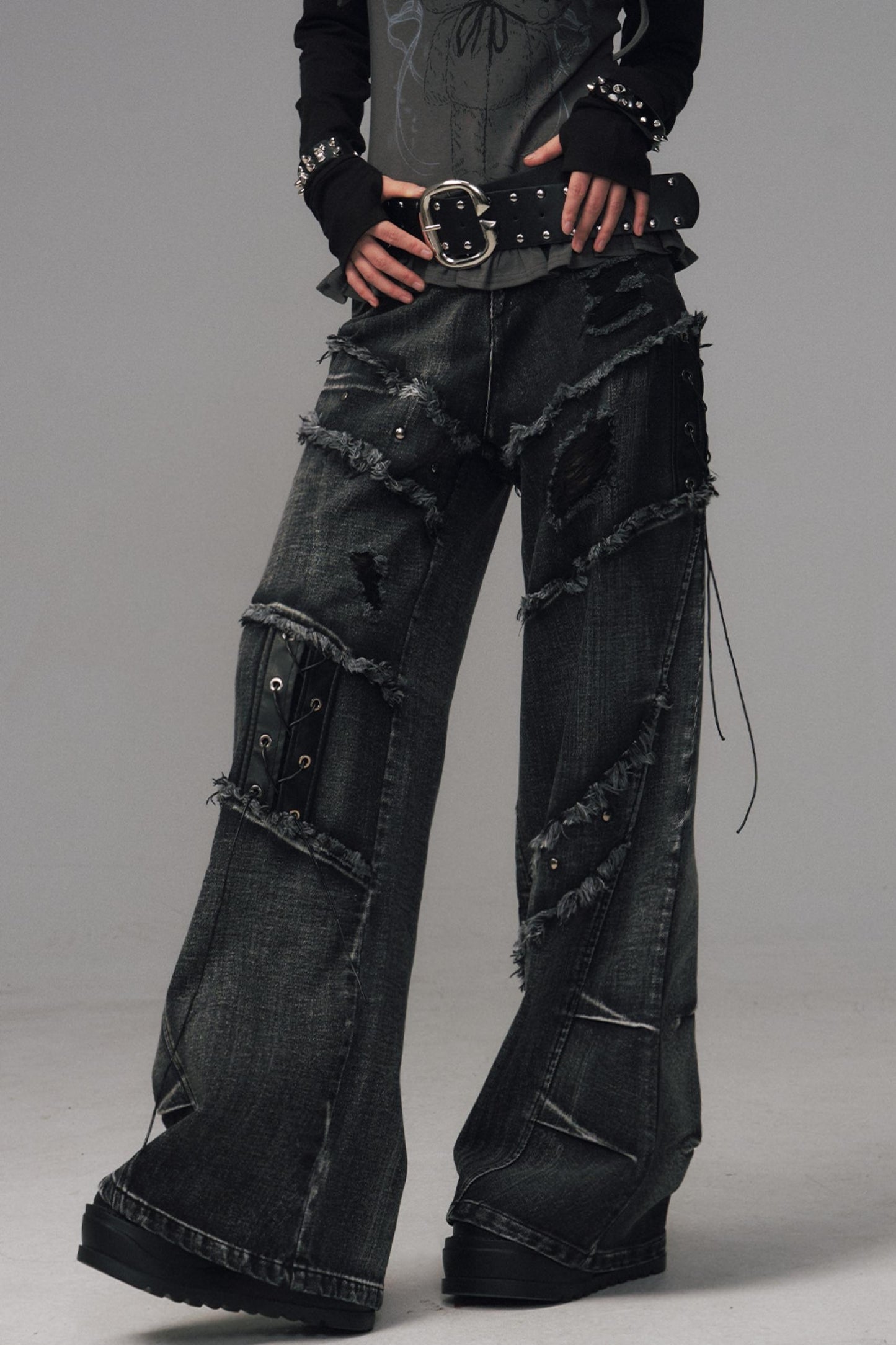 Garden Streetpunk Wide-Leg Jeans Pants