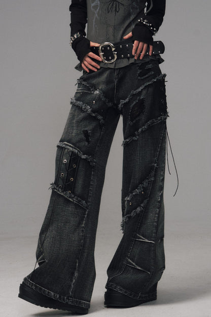 Garden Streetpunk Wide-Leg Jeans Pants