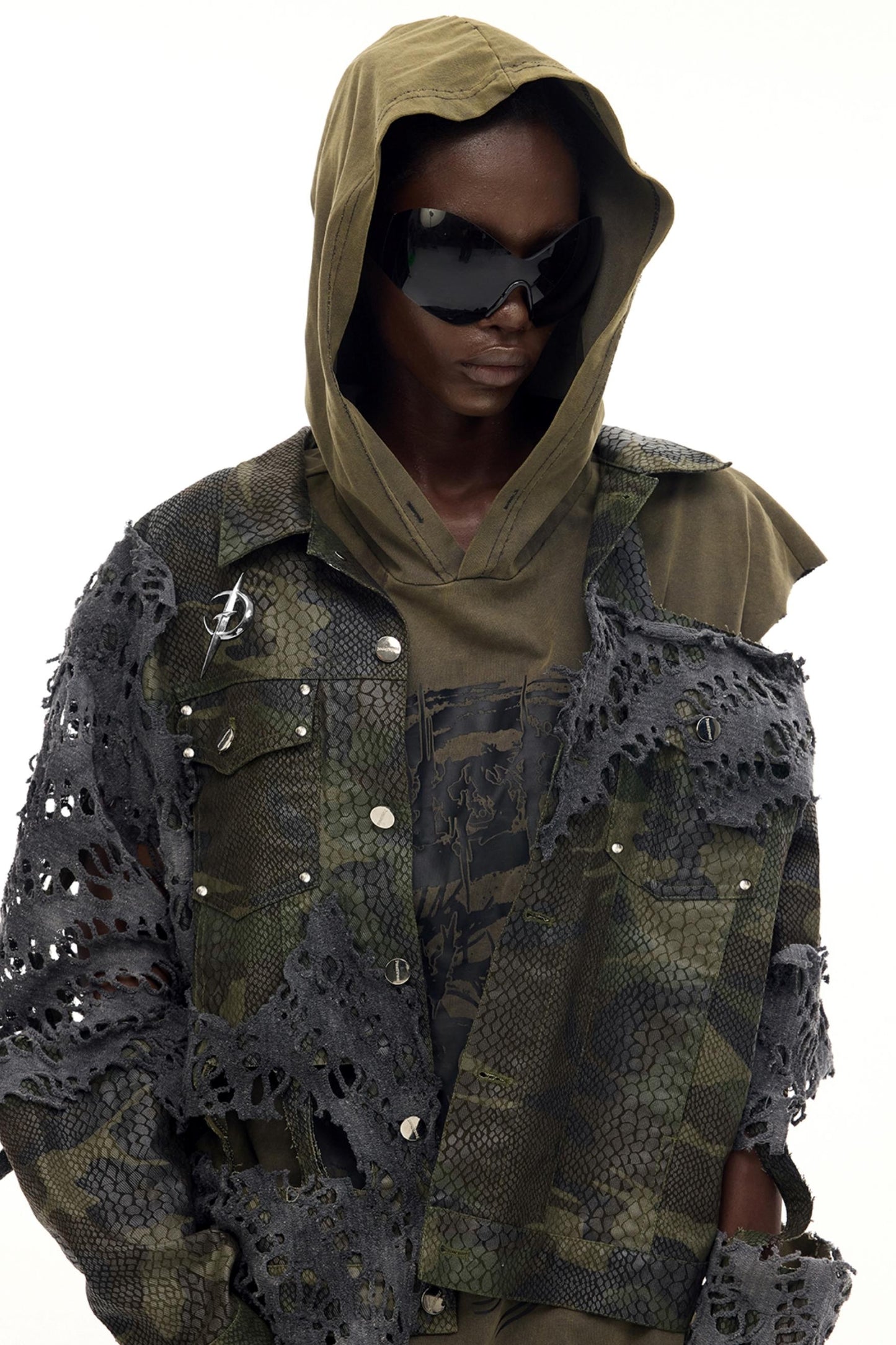 Cosmic Vortex Sleeveless Hooded Top