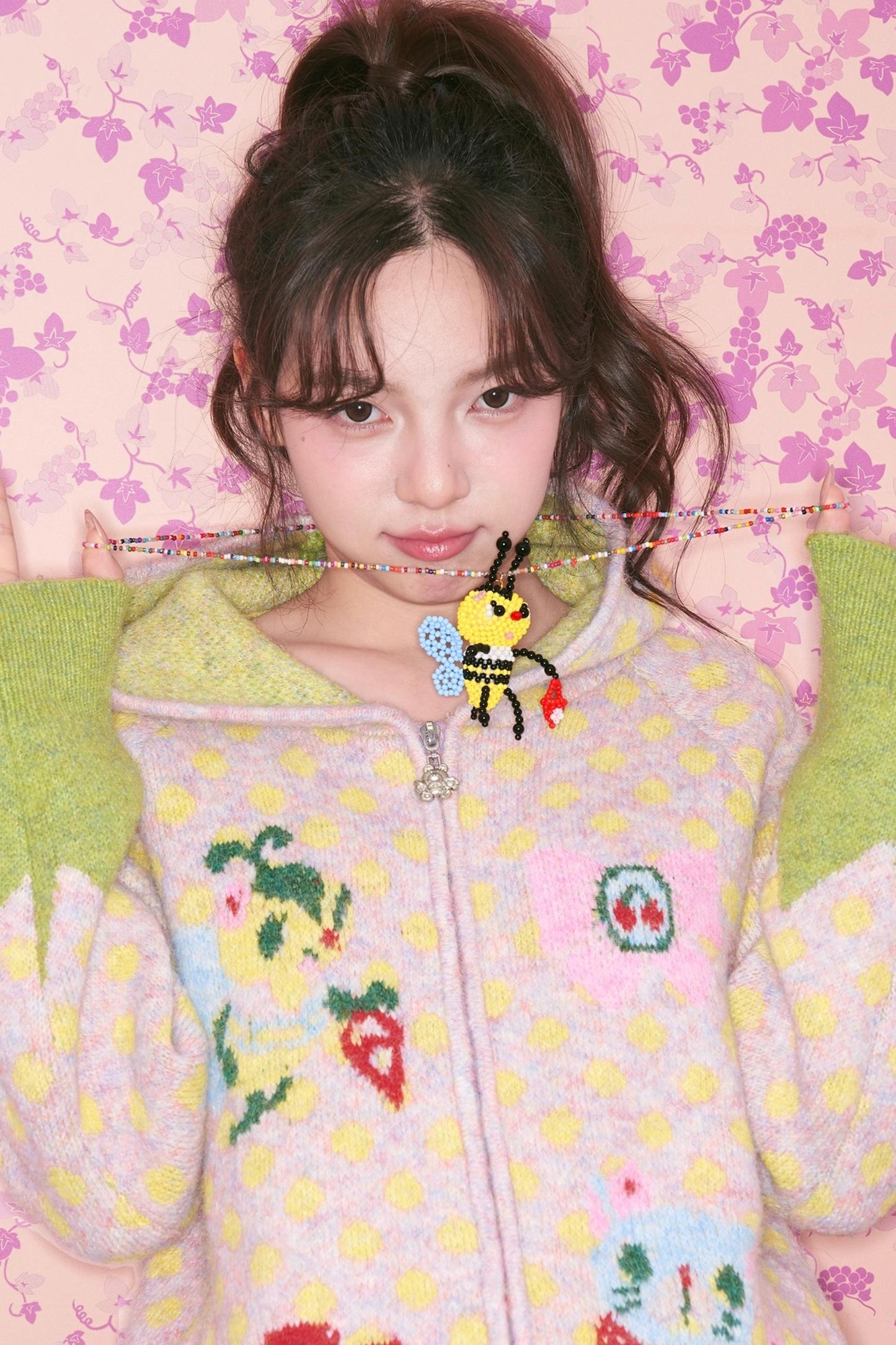 Yellow Beaded Bee Necklace