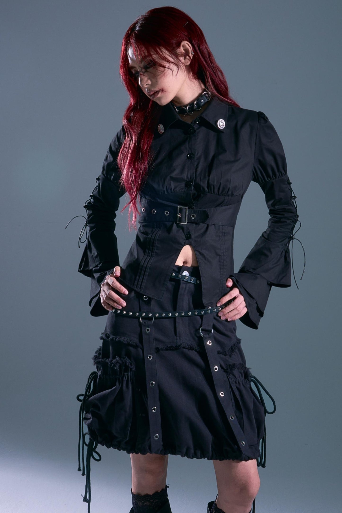 Raw Edge Puffy Bud Skirt