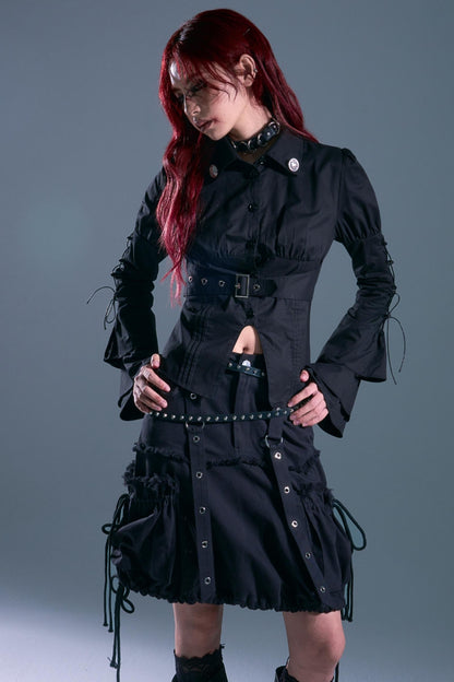 Raw Edge Puffy Bud Skirt